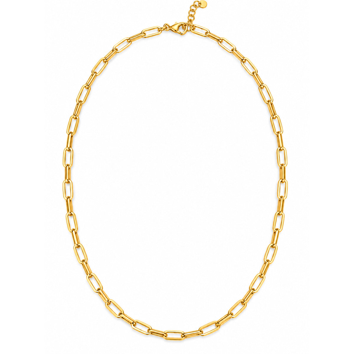 4mm Cadena Paperclip Oro 10k con Extensión
