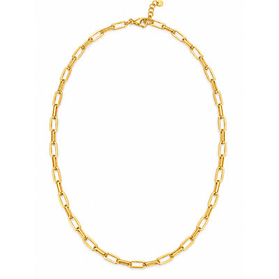 4mm Cadena Paperclip Oro 10k con Extensión