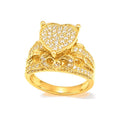 Anillo de Dama Oro 10k Corazon Pave Lazo