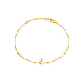 9mm Brazalete de Dama Oro 14k Estrella Pavé con Diamantes Naturales