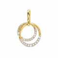 Dije Doble Círculo Oro 14k con Circonios