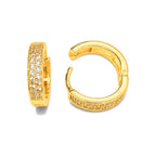 Aretes de Dama Oro 10k Aro Pavé Circonios