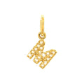 12mm Dije Oro 14k Inicial Pavé con Diamantes Naturales