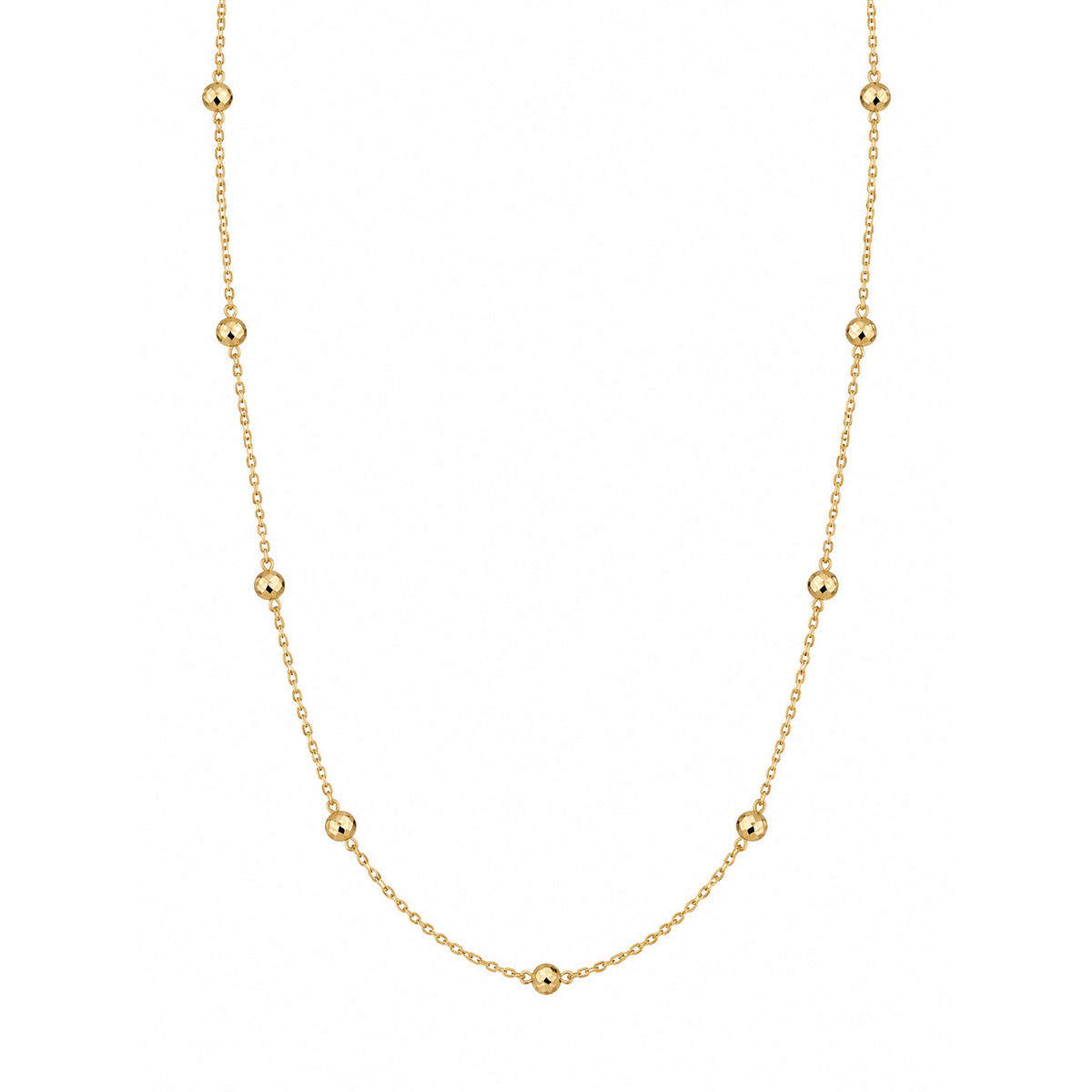 Cadena Oro 14k Bolitas Facetadas
