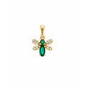 Dije Insecto Oro 14k con Esmeralda y Diamantes Naturales
