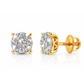Aretes para Bebé Oro 10k Cluster con Diamantes Naturales