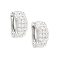 5x11mm Aretes de Dama Oro Blanco 14k Argolla Redondos con Diamantes Naturales