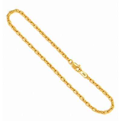 2.5mm Tobillera Oro 10k Marinera