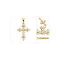 Dije Cruz Oro 14k Florenzada con Circonios