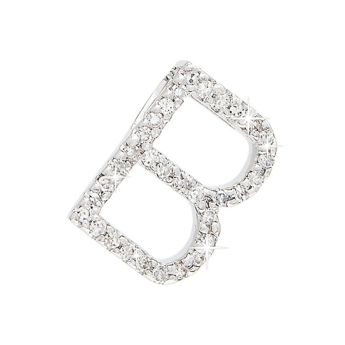Dije Oro Blanco 14k Inicial Pavé con Diamantes Naturales