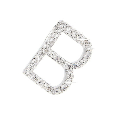 Dije Oro Blanco 14k Inicial Pavé con Diamantes Naturales