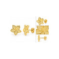 Aretes de Dama Oro 10k Flor Cinco Petalos