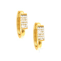 11mm Aretes de Dama Oro 14k Argolla Pavé con Diamantes Naturales