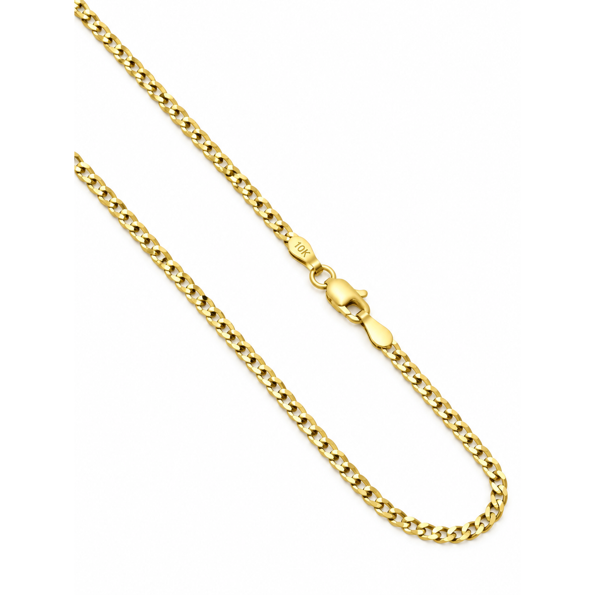 2mm Cadena Corte Brillo Oro 10k 16 Pulgadas