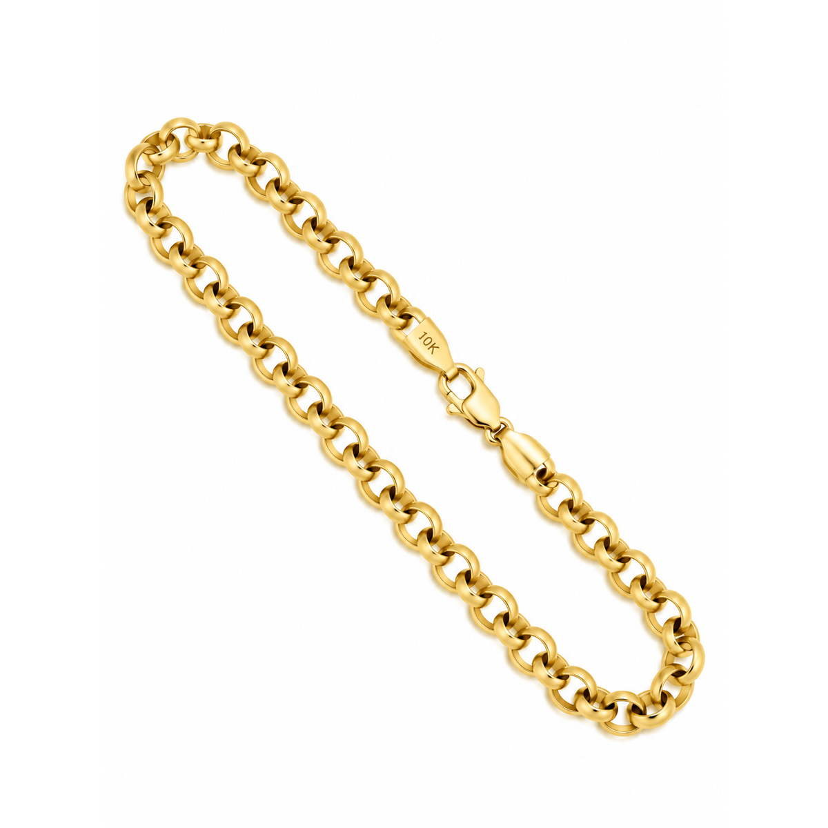 4.5mm Brazalete de Dama Oro 10k Rolo 8 Pulgadas