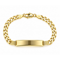 5mm Brazalete Infantil Oro 14k Cubano con Placa 6 Pulgadas