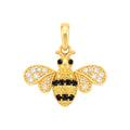Dije Abeja Oro 14k con Circonios Blancos Negros y Amarillos
