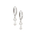 21mm Aretes de Dama Oro Blanco 14k Argolla Redondos con Diamantes Naturales
