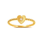 Anillo de Dama Oro 14k Corazon Texturizado con Circonio