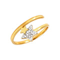 7x9mm Anillo de Dama Oro 14k Ajustable con Estrellas y Pavé de Diamantes Naturales