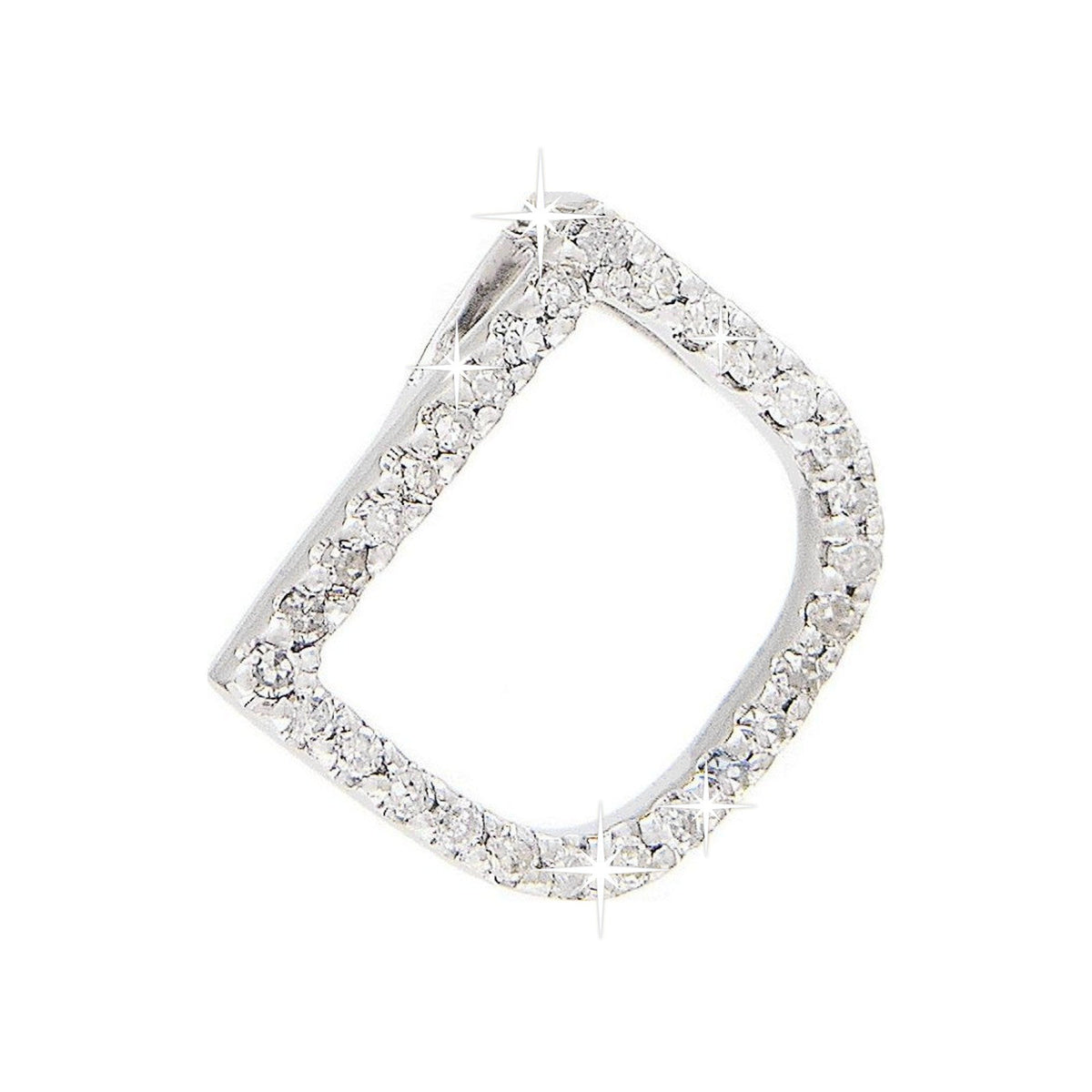 Dije Oro Blanco 14k Inicial Pavé con Diamantes Naturales