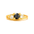 Anillo de Dama Oro 10k Circonia Negra con Circonios