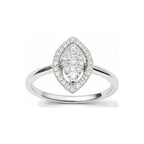 Anillo de Dama Oro Blanco 14k Silueta Marquesa Diamante