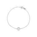 Brazalete de Dama Oro Blanco 14k Inicial con Diamantes Naturales