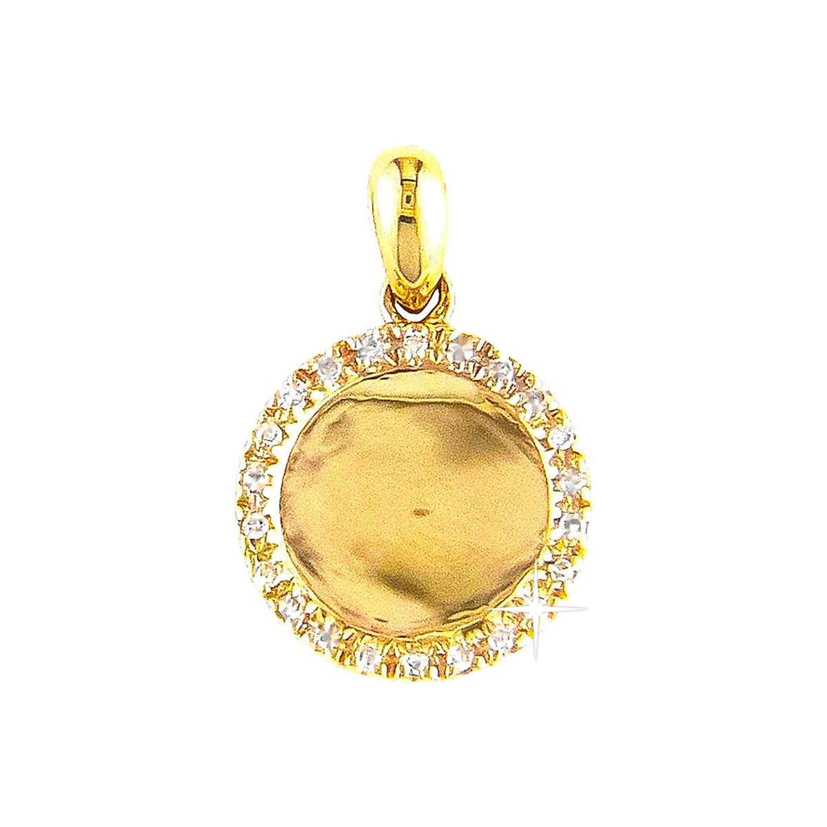 11.72mm Dije Oro 14k Pavé con Diamantes Naturales