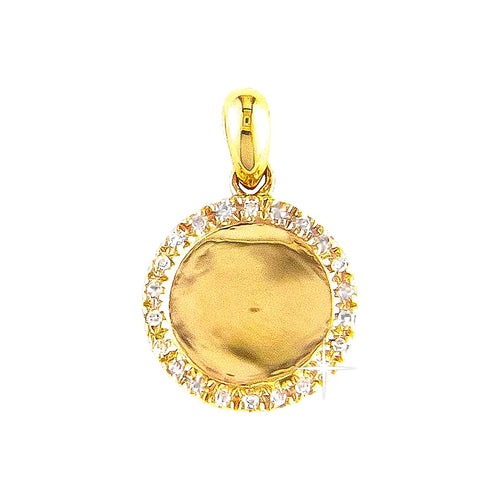 11.72mm Dije Oro 14k Pavé con Diamantes Naturales