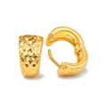 Aretes de Dama Oro 10k Aro Grueso Diamantado