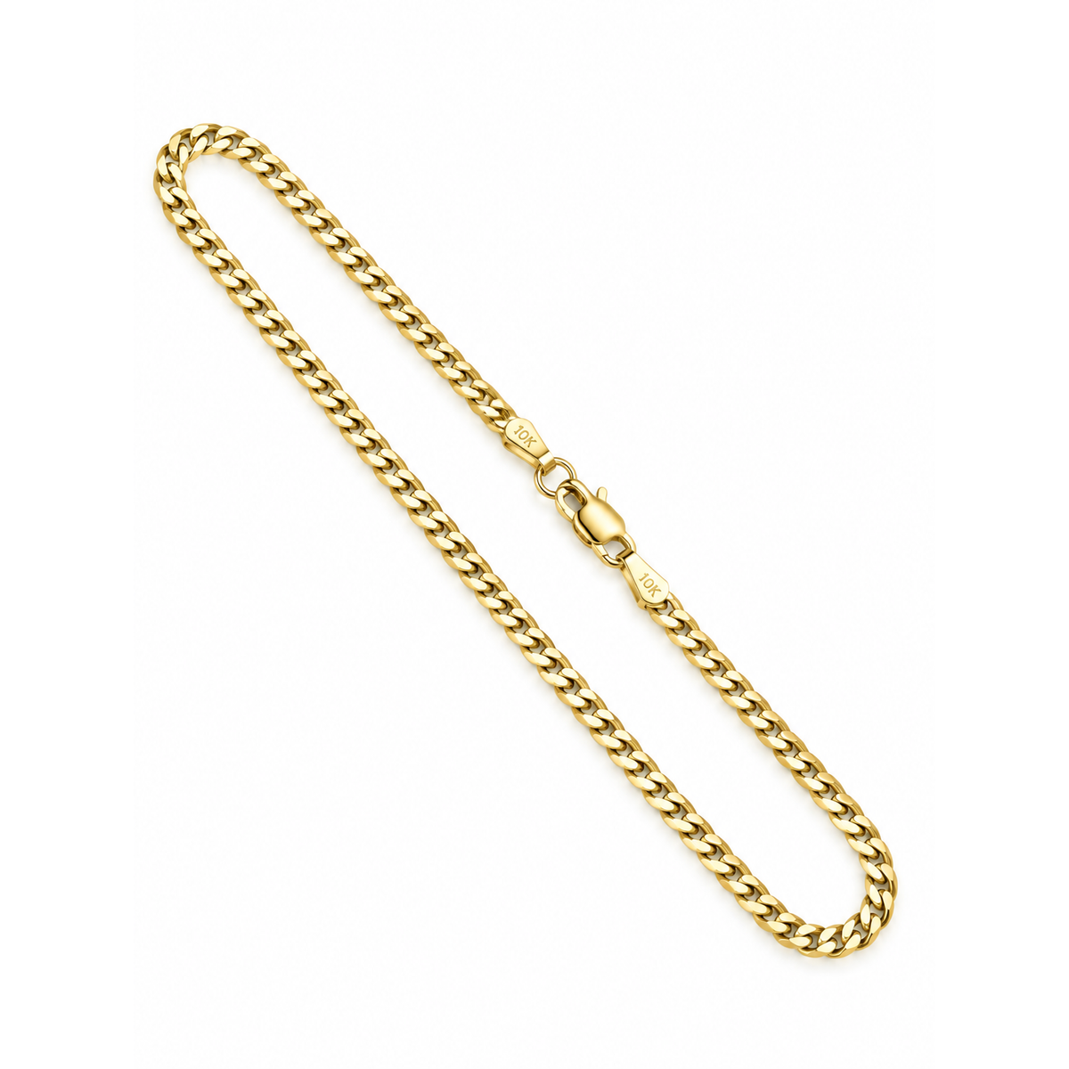 2mm Brazalete Infantil Oro 10k Cubano 6 Pulgadas