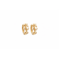 6x11mm Aretes de Dama Oro 14k Aro Floral con Diamantes Naturales