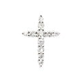 12.1mm Dije Oro Blanco 14k Cruz con Diamantes Naturales