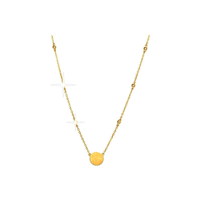 6.8mm Collar Oro 14k con Diamantes Naturales