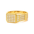 Anillo de Matrimonio para Dama Oro 10k Cuadrado Iced Out Pavé Total