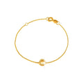 Brazalete de Dama Oro 14k Inicial con Diamantes Naturales