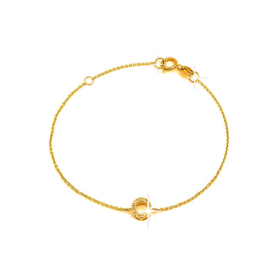 Brazalete de Dama Oro 14k Inicial con Diamantes Naturales