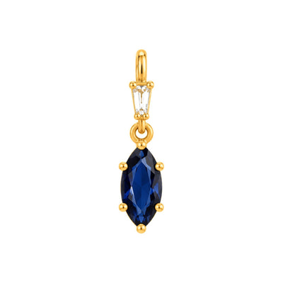 Dije Zafiro Marquesa con Baguette Oro 14k
