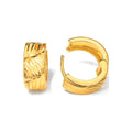 Aretes de Dama Oro 14k Aro Textura Pluma