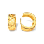 Aretes de Dama Oro 14k Aro Textura Pluma