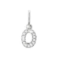 12mm Dije Oro Blanco 14k Inicial Pavé con Diamantes Naturales