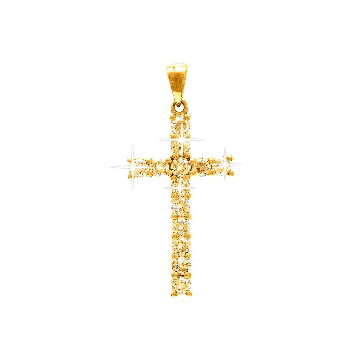 Dije Oro 14k Cruz con Diamantes Naturales