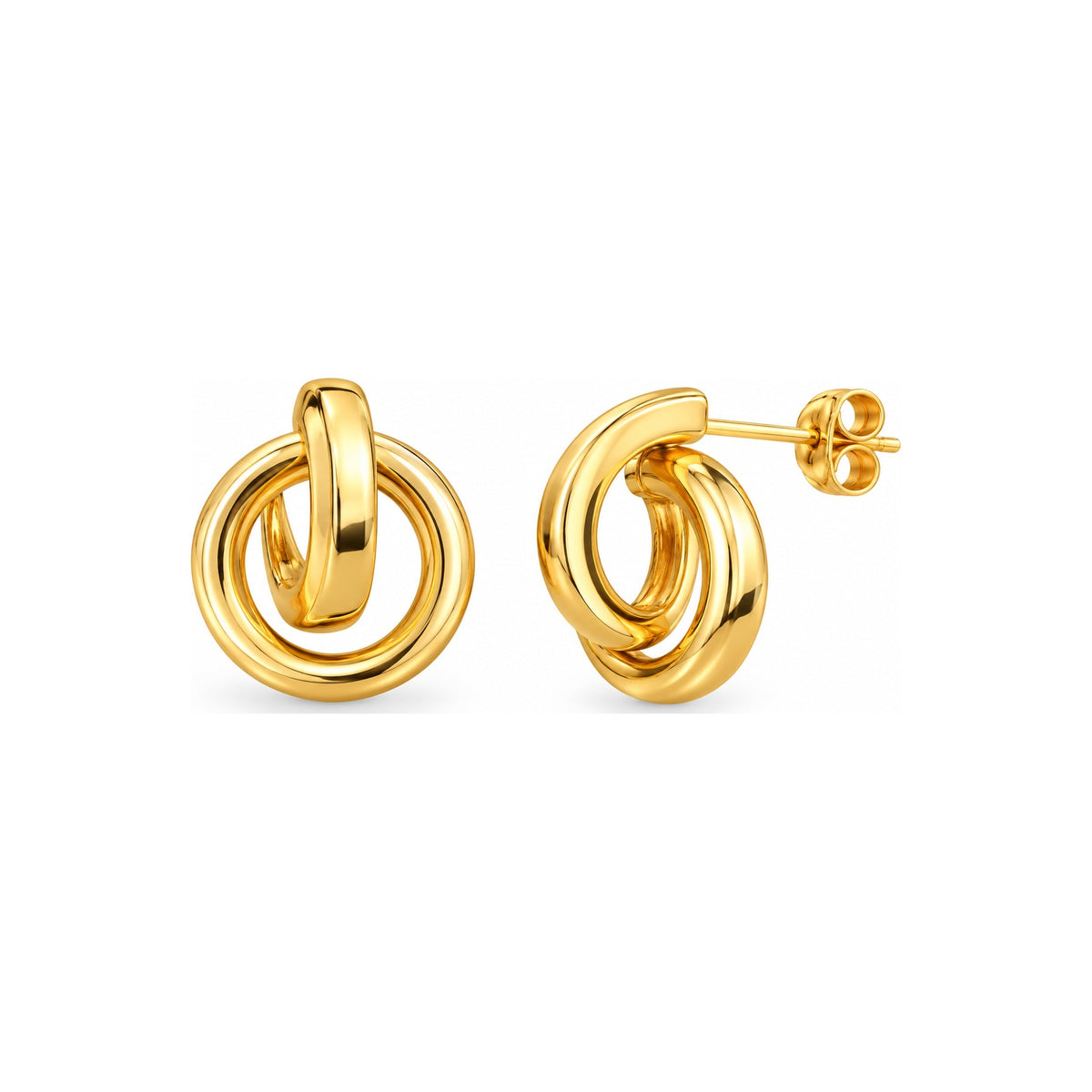Aretes de Dama Oro 14k Aro con Lazo Envolvente