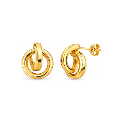 Aretes de Dama Oro 14k Aro con Lazo Envolvente