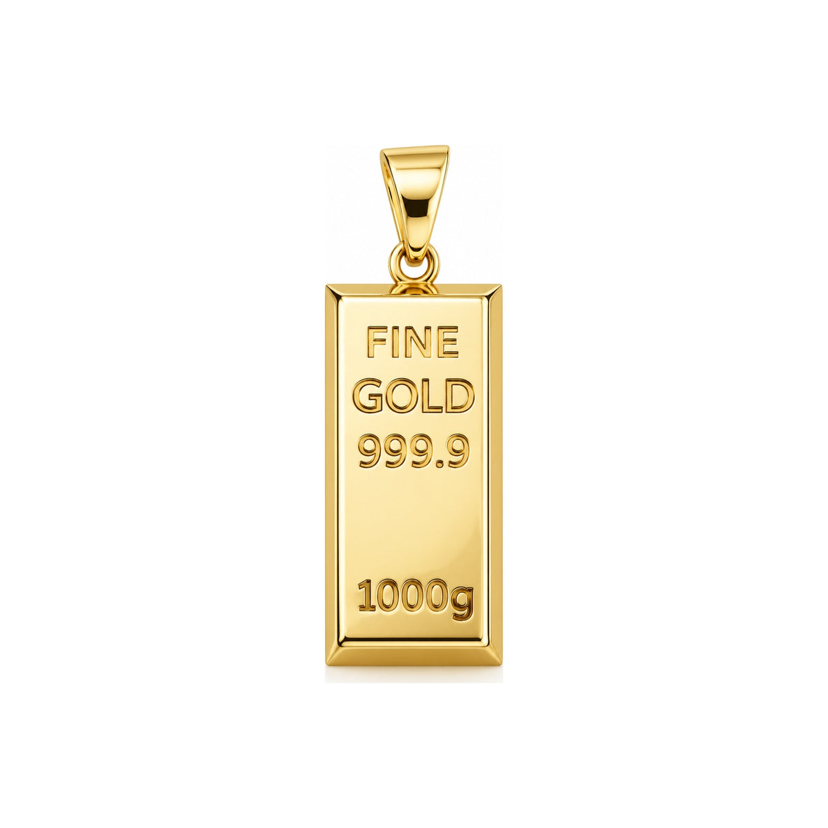 Dije Lingote Oro 10k Grabado Fine Gold Grande