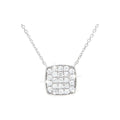 Collar Oro Blanco 14k Redondos Pavé con Diamantes Naturales
