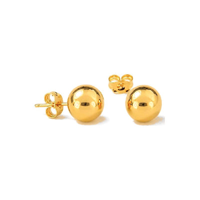 Aretes de Dama Oro 14k Bolita Clasica