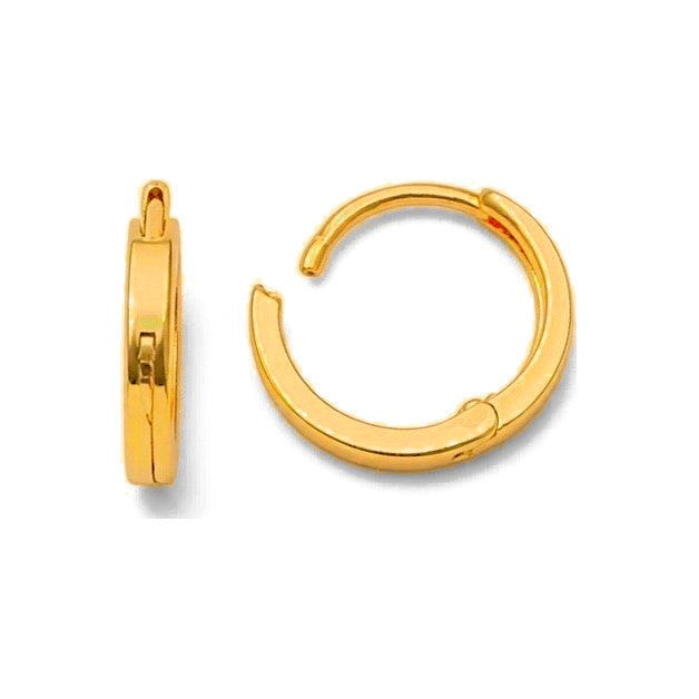 Aretes de Dama Oro 14k Aro Liso Delgado Pequeño