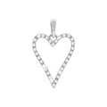 17mm Dije Oro Blanco 14k Corazón con Diamantes Naturales